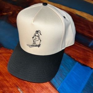 Ski girl silhouette baseball cap